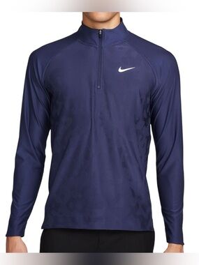 Nike Dri-Fit ADV Tour DR5281-410 Navy Blue 1/2 Zip L/S Golf Pullover Men's XL